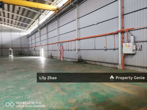 Detached Warehouse 11,000 sf with Offices for Rent, 1.2 Acres Land & 2 Overhead Crane, Road Frontage, Labuan