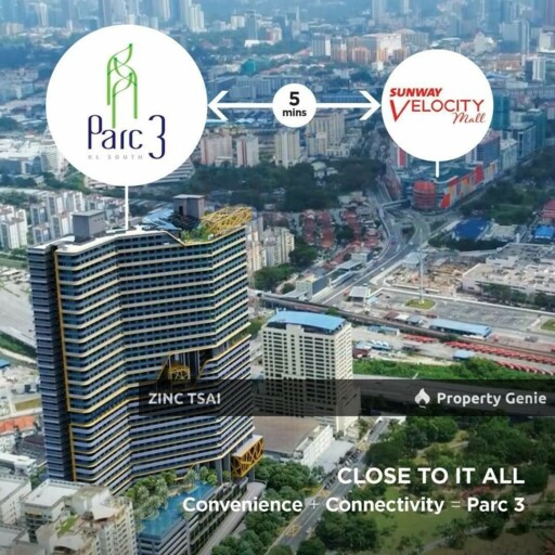 Parc 3 {Save RM 271,000} 3 mins Drive to Maluri MRT/LRT Station & Sunway Velocity Mall