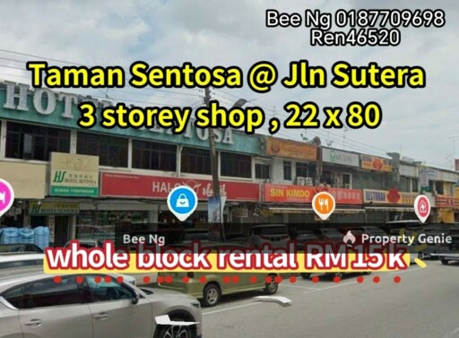 Taman Sentosa / 3 Storey Shop 坡底圣淘沙三层店面出租
