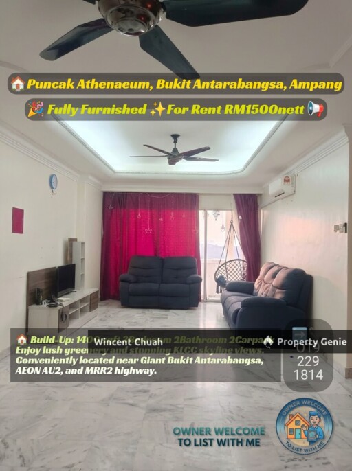 Puncak Athenaeum Condo, Bukit Antarabangsa, 2Carpark with KLCC View