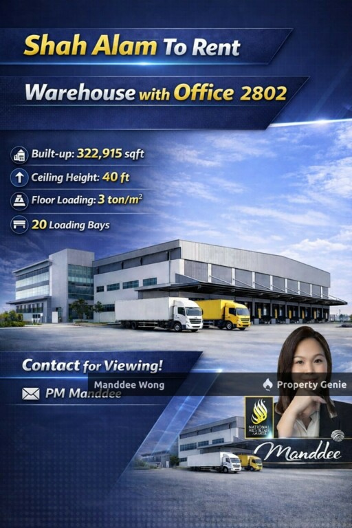 WTR/WAREHOUSE WITH OFFICE/322,915 SQFT/742,704.50/SHAH ALAM/SELANGOR