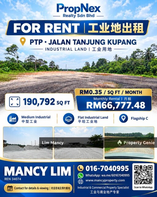 Pelabuhan Tanjung Pelepas Industrial Land For Rent