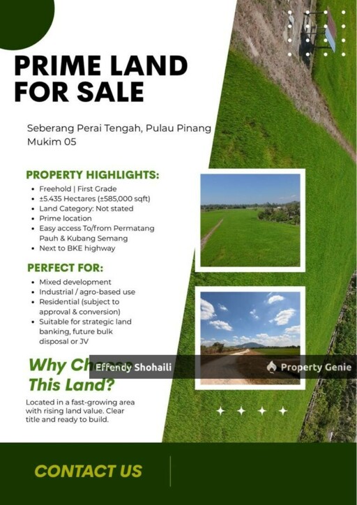 SEBERANG PERAI TENGAH PENANG AGRICULTURAL LAND