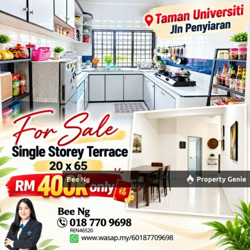 Taman Universiti / Jalan Penyiaran / Single Storey Terrace / Full Loan