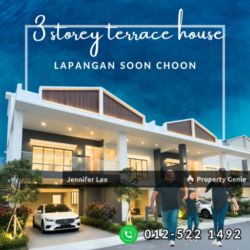 3 storey terrace house with multi-purpose floor, Bandar Baru Lapangan, Soon Choon, Ipoh