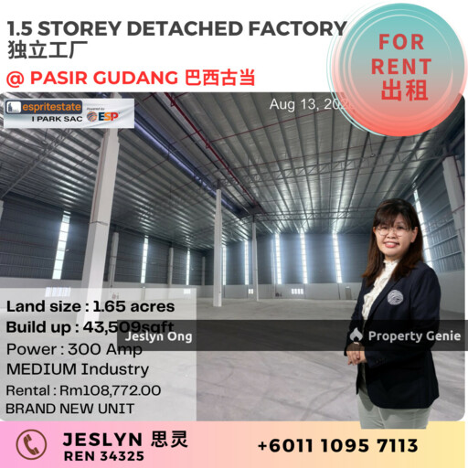 Detached Factory at Pasir Gudang for Rent