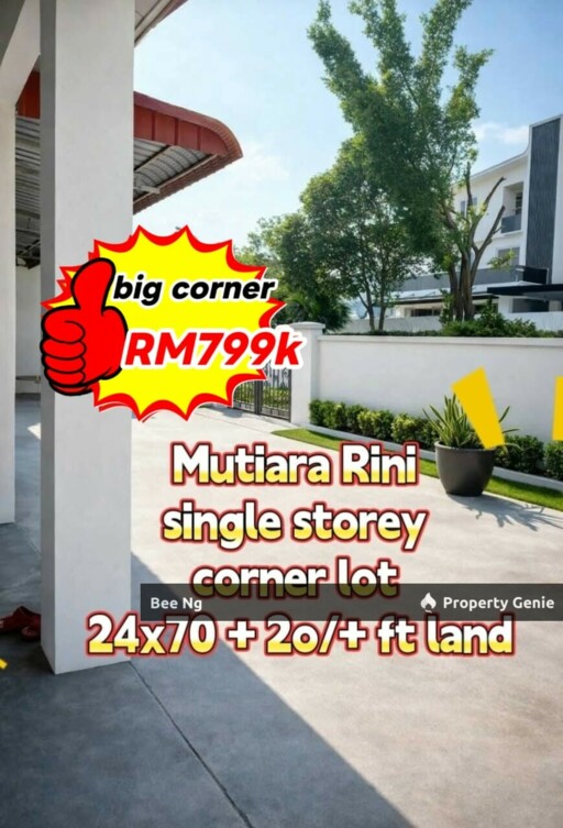 Taman Mutiara Rini /Jalan Bakti / Big Corner Single Storey Terrace