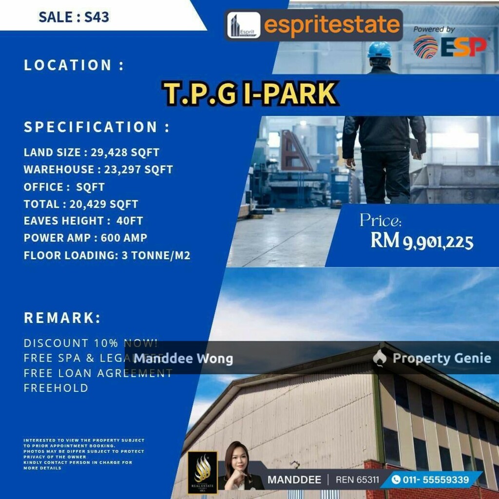WTS/WAREHOUSE/FACTORY/23,297 SQFT/9.9 MIL/TELUK PANGLIMA GARANG