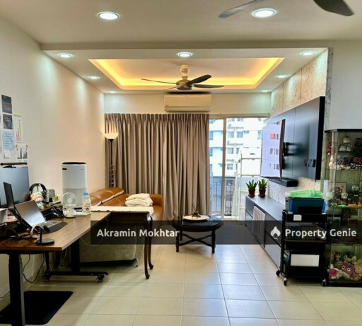 Freehold, Renovated, Partially Furnished & 2 Parking | Apartment Seri Kasturi, Setia Alam For Sale