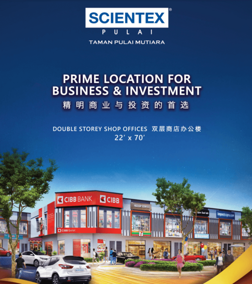 2 Story Shop Office, Scientex Pulai