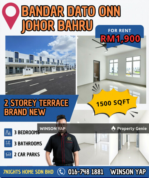 2 Storey Terrace House Perjiranan 14 Bandar Dato Onn JB Brand New
