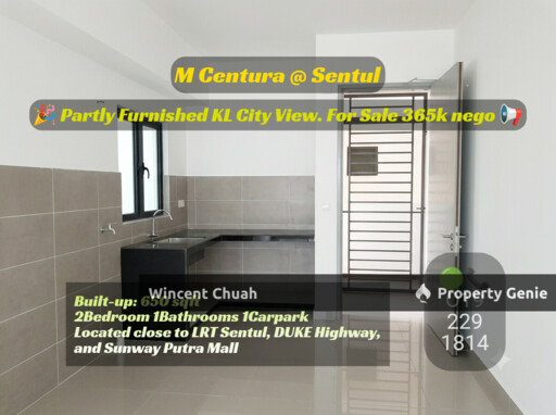 M Centura Sentul Condo for Sale | 2 Bed 650 sqft Ready RM365k