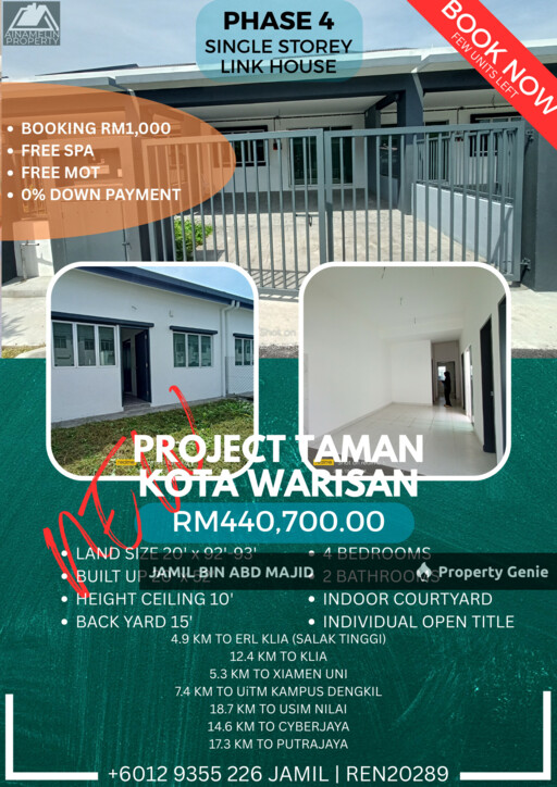 PROJEK BARU TERES SETINGKAT KOTA WARISAN SEPANG