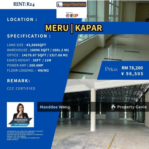WTR/Meru/Kapar/18,096 Sqft/78,200