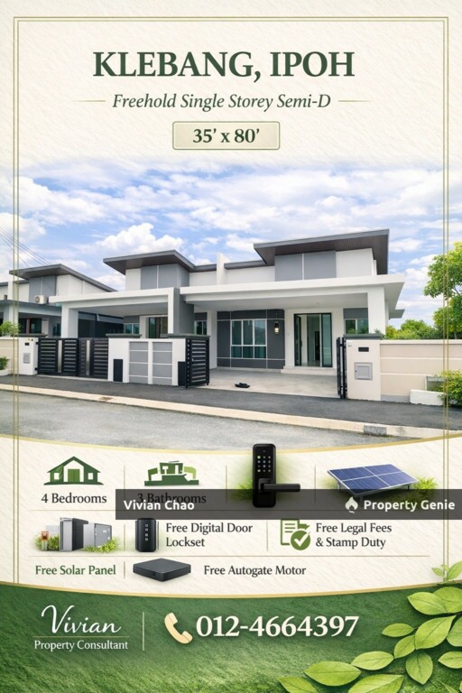Klebang Freehold Single Storey SemiD for Sale