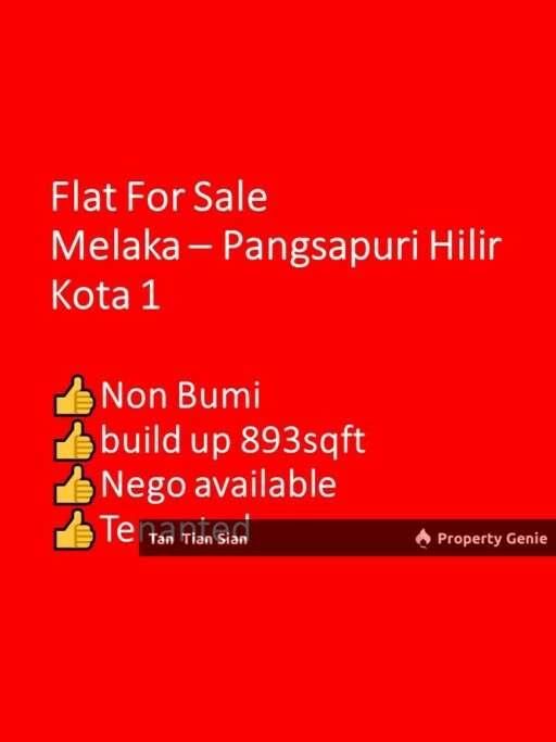 (S042) Pangsapuri @ Bandar Hilir Melaka Good location murah cheap garden good location