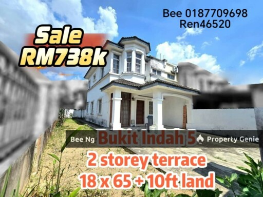Bukit Indah @ End Lot with land 2 storey terrace