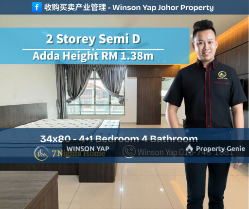 2 Storey Semi D Adda Height JB 34X80 Facing South Fully Extended