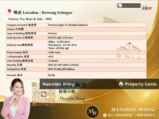 WTR/LIGHT TO MEDIUM INDUSTRY/49,044 SQFT/107,897/RAWANG/SELANGOR