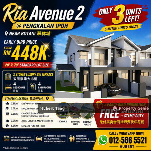 Ria2 Avenue Ipoh 2Sty for Ssle