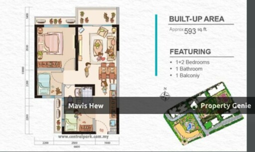 For Rent, Country Garden Central Park @Tampoi, 1 Carpark, Fully Furnished