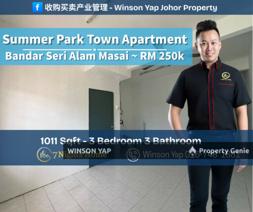 Summer Park Town House Bandar Seri Alam Masai Can Full Laon High Floor