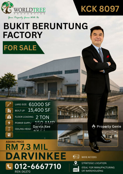 BUKIT BERUNTUNG FACTORY FOR SALE