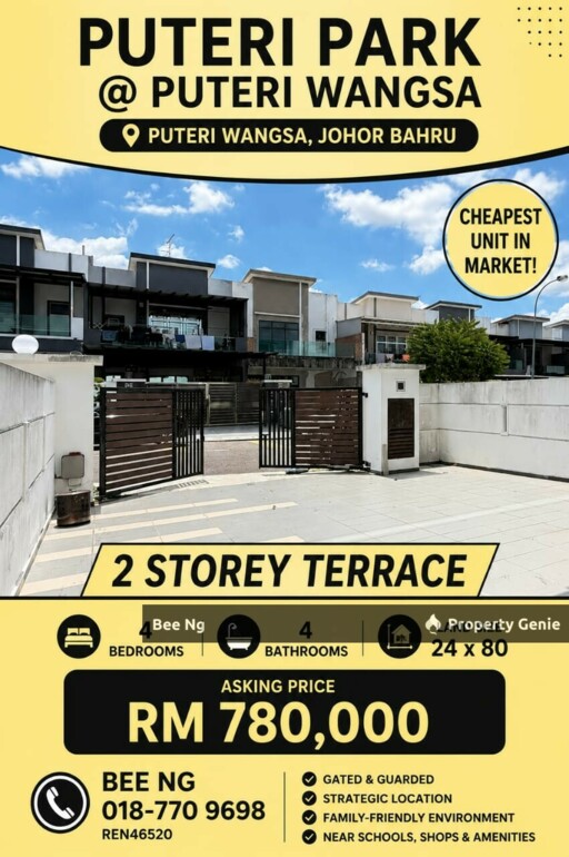 Puteri Park / Puteri Wangsa / Ulu Tiram / 2 Storey Terrace 24x80 / G&G