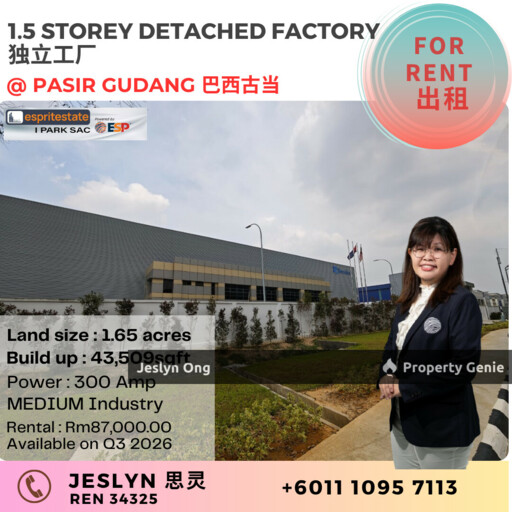 Detached Factory at Pasir Gudang for Rent