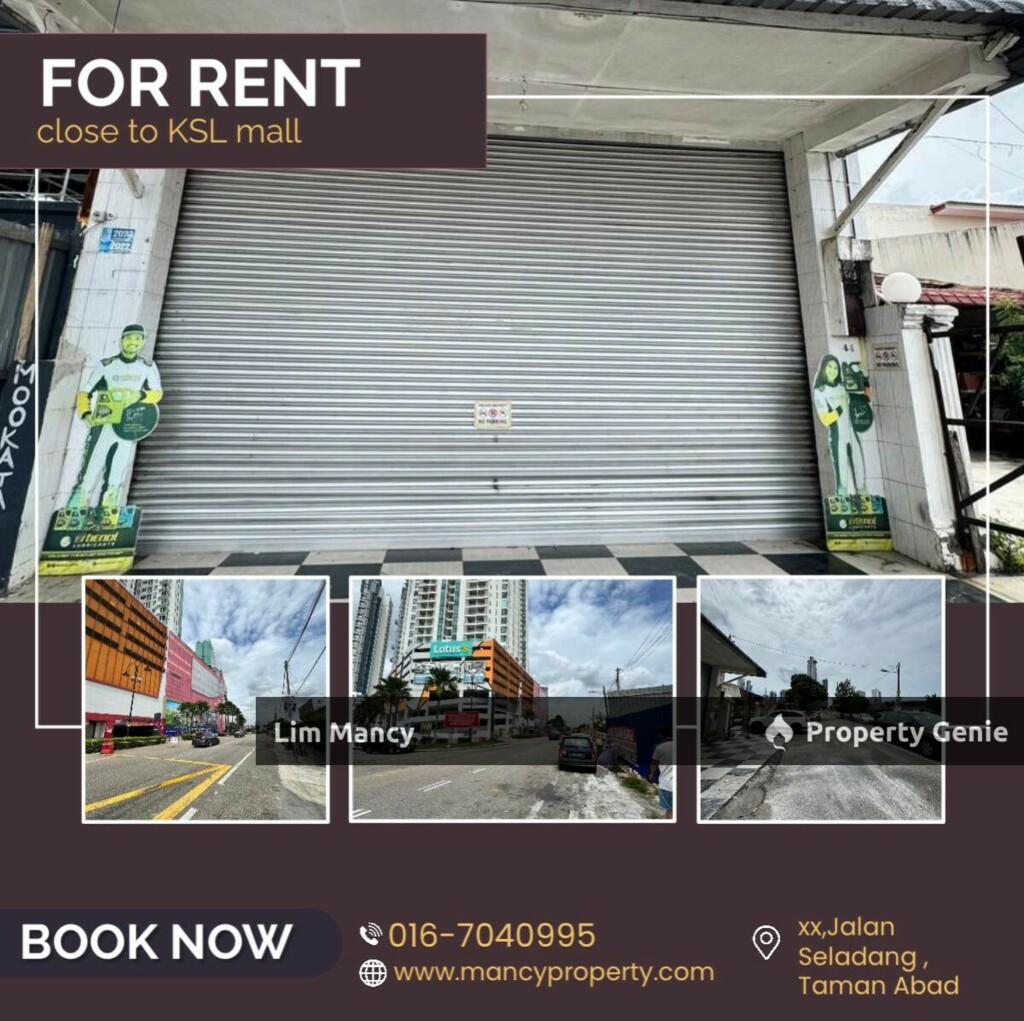 Taman Century Jalan Seladang Opposite Of KSL City Mall Shop House For Rent