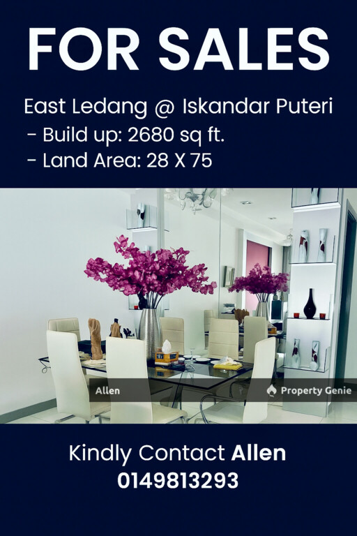 Prime East Ledang Home: 2,680 sq ft, Fully Furnished with Dry & Wet Kitchens