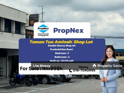 Taman Tun Aminah Double Storey Shoplot Near Primary School  Kuo Kuang For Sale
