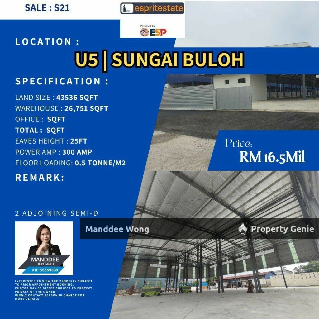 WTS/2 ADJOINING SEMI DETACHED/26,751 SQFT/16.5 MIL/U5, SUNGAI BULOH