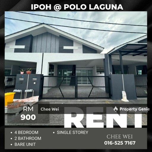 📍IPOH Polo Laguna Single Storey House For Rent