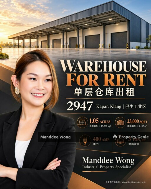 WTR/SINGLE STOREY WAREHOUSE/23,000 SQFT/KAPAR/KLANG