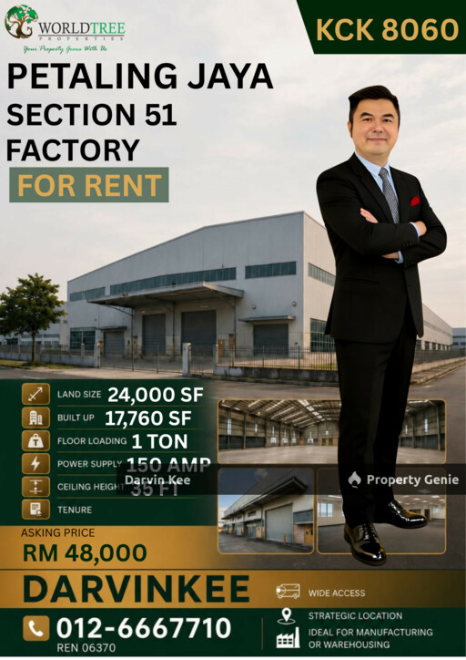 PETALING JAYA SECTION 51 FACTORY FOR RENT