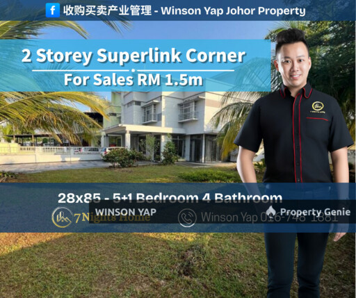 2 Storey Superlink House Corner Lot Setia Tropika JB Freehold Non Bumi