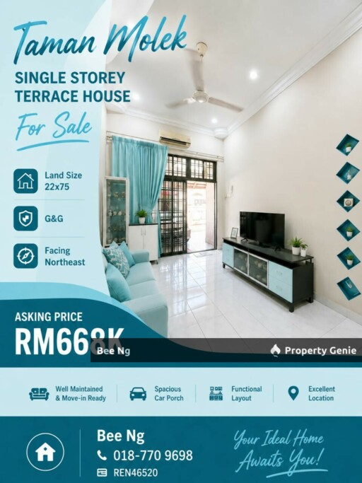 Taman Molek / Single Storey Terrace 22x75 / G&G