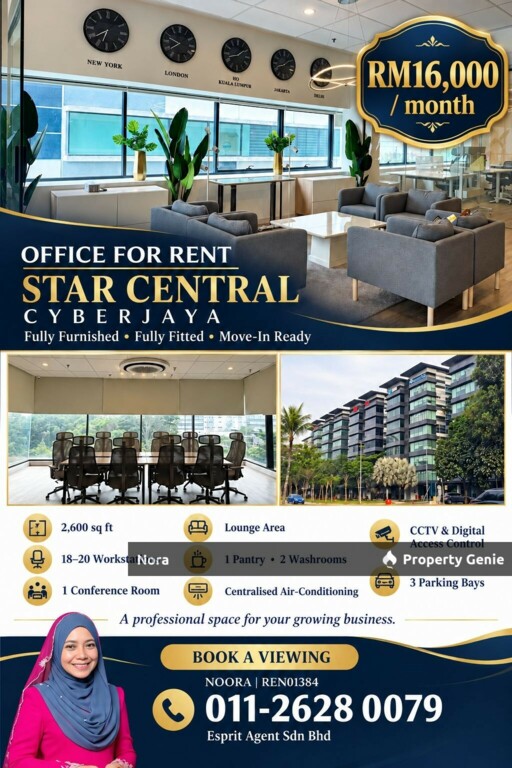 Star Central Cyberjaya Office For Rent – 2,600 Sq Ft Fully Furnished