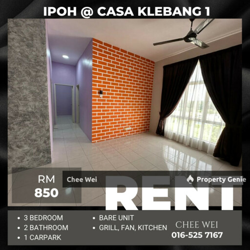 📍IPOH @ Casa Klebang 1 Apartment For Rent