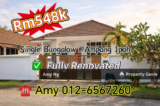 Only Rm548k Single Bungalow Fully Renovated For Sale Ampang Ipoh