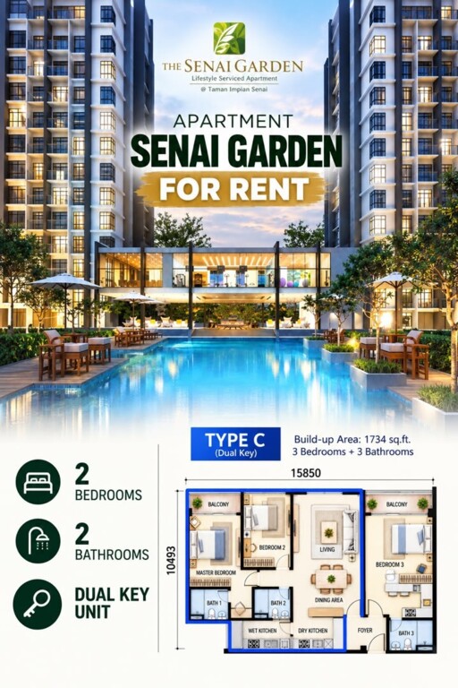 Senai Garden Condo For Rent