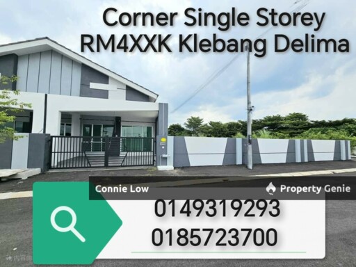 Guarded New and Never occupied Single Storey Terrace house Corner Klebang Delima ipoh