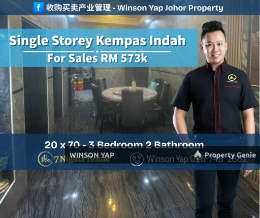 Single Storey Terrace House Taman Kempas Indah JB Fully Extanded Reno