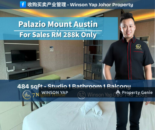Palazio Apartmrnt Mount Austin JB Freehold Fully Furnished Below 288k
