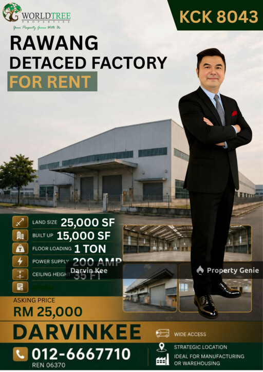 RAWANG  DETACED FACTORY FOR RENT