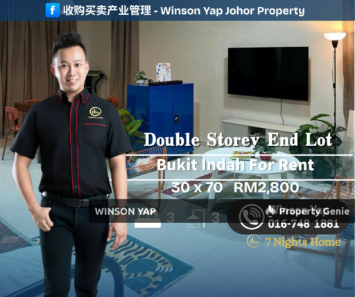 2 Storey Terrace House Bukit Indah Johor Bahru Fully Furnished End Lot