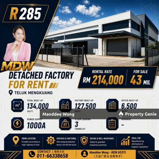 WTS/DETACHED FACTORY/134,000 TELUK MENGKUANG/SELANGOR