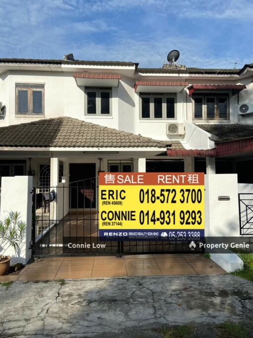 Full loan Ipoh Bercham Facing field double storey terrace house, Strategy location