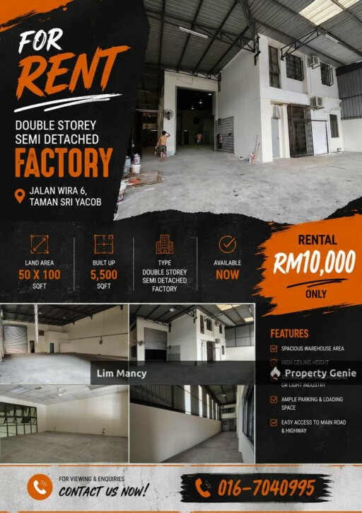 Tan Sri Yacoob Skudai Semi Detached Factory For Rent